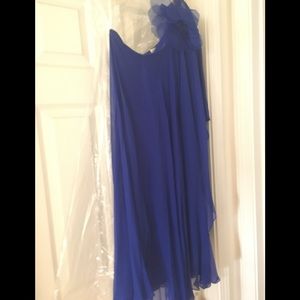Marchesa Norte blue silk asymmetric dress 6